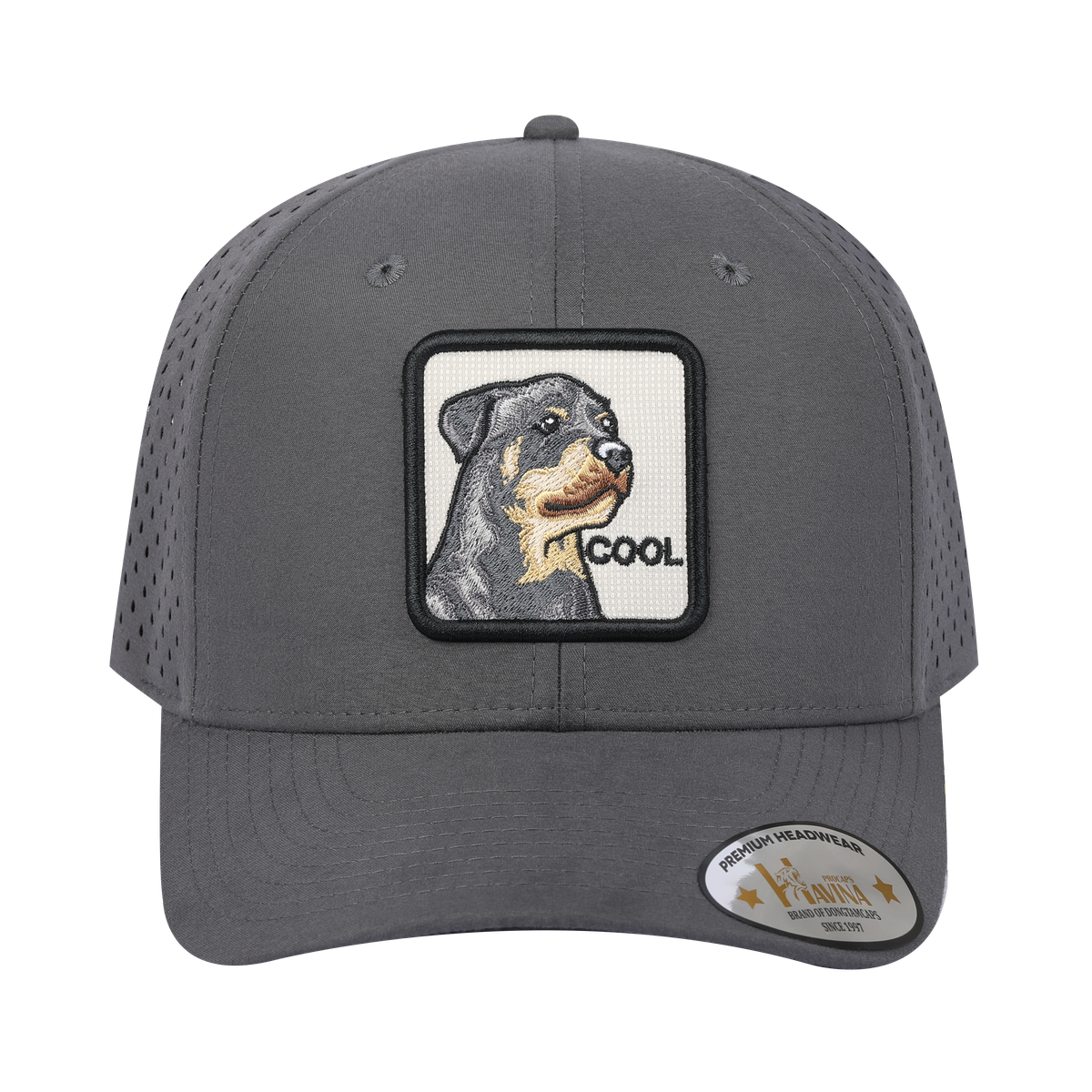 Unisex Embroidered The Cool, 6-Panel Microfiber Laser hole Trucker Hat, Grey/Grey, Adjustable Fit
