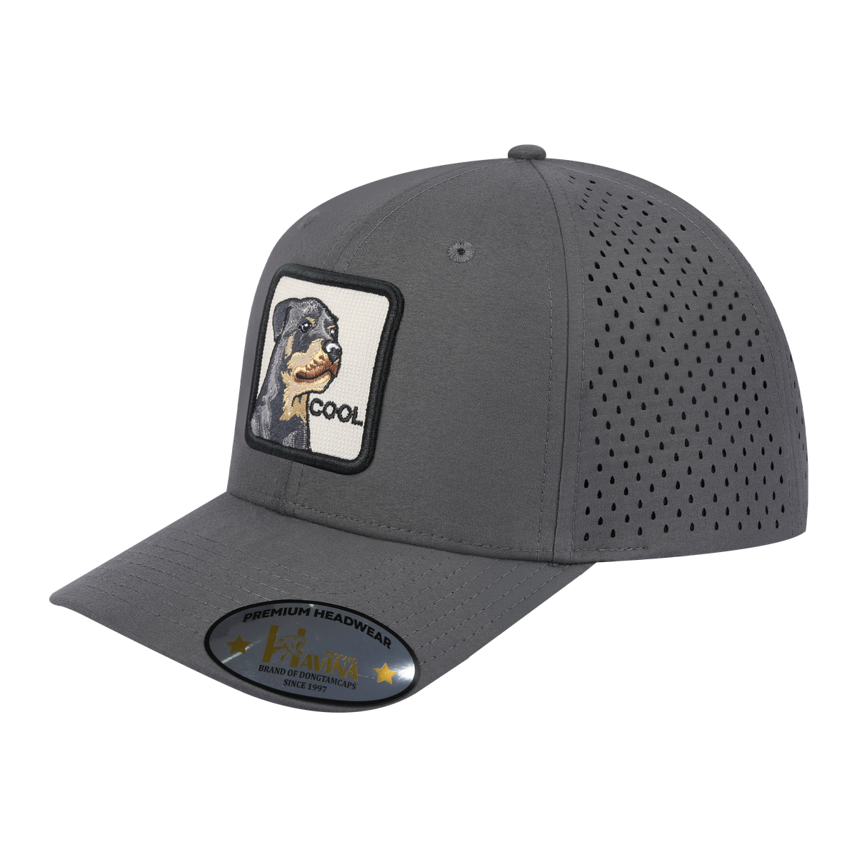 Unisex Embroidered The Cool, 6-Panel Microfiber Laser hole Trucker Hat, Grey/Grey, Adjustable Fit