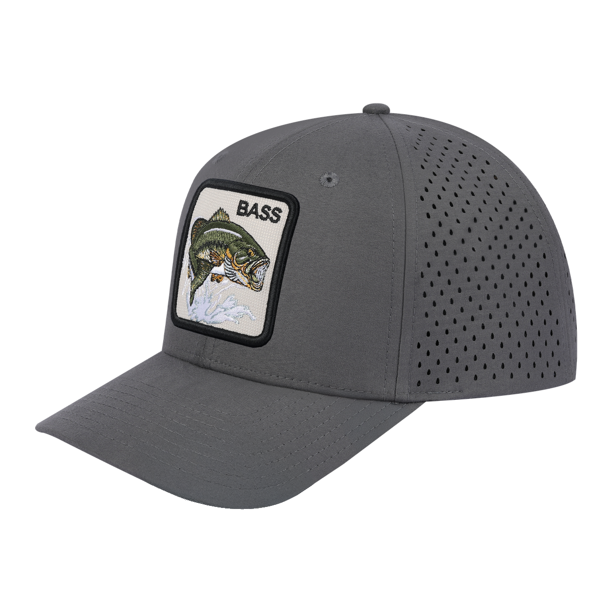 Bass 6-Panel Microfiber Laser Hole Trucker Hat