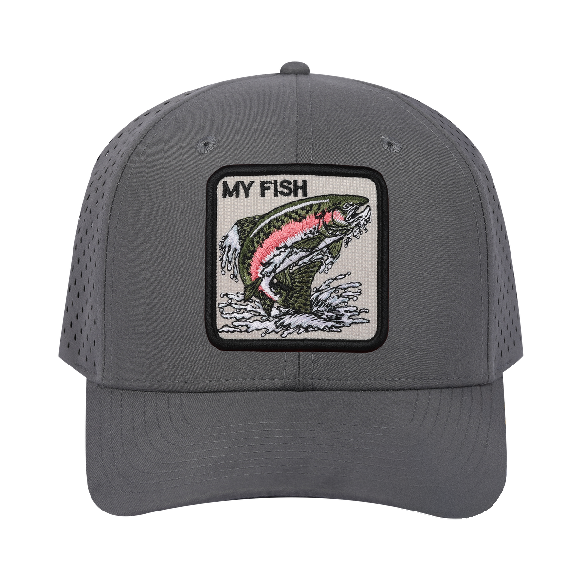My Fish 6-Panel Microfiber Laser Hole Trucker Hat