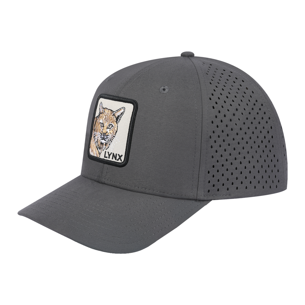 Lynx 6-Panel Microfiber Laser Hole Trucker Hat