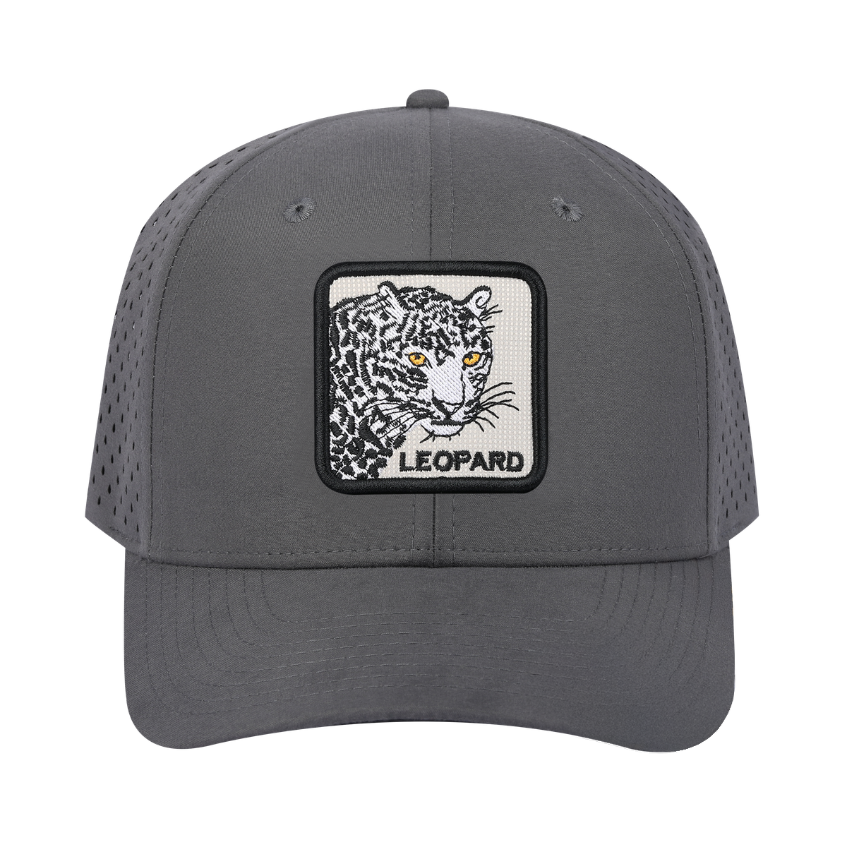 Leopard 6-Panel Microfiber Laser Hole Trucker Hat