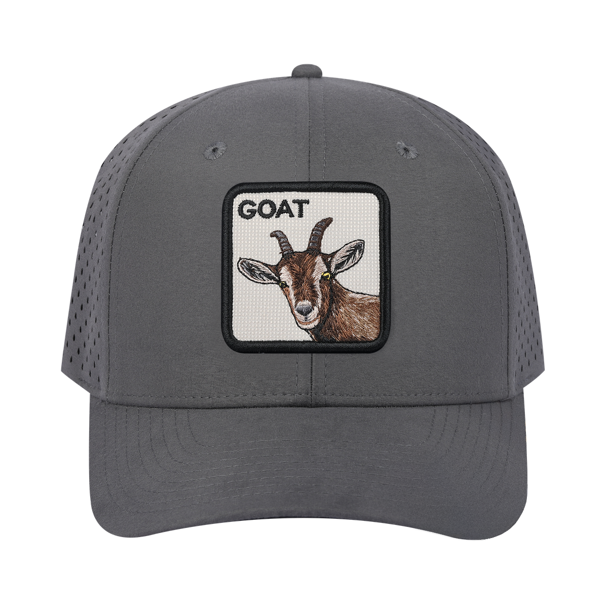 Goat 6-Panel Microfiber Laser Hole Trucker Hat