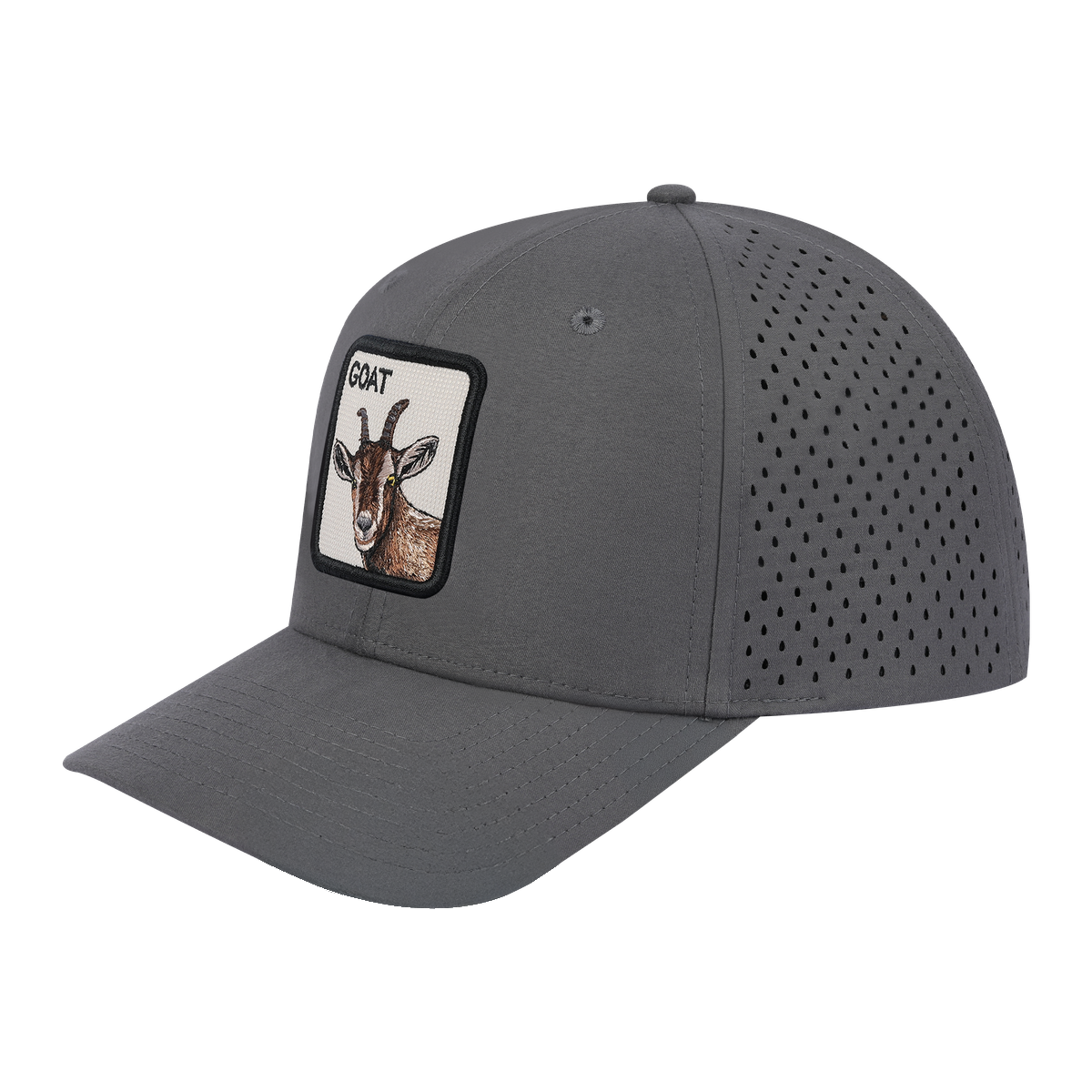 Goat 6-Panel Microfiber Laser Hole Trucker Hat
