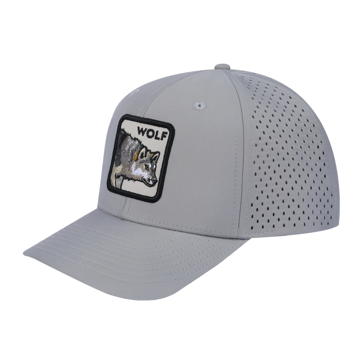 Wolf 6-Panel Microfiber Laser Hole Trucker Hat