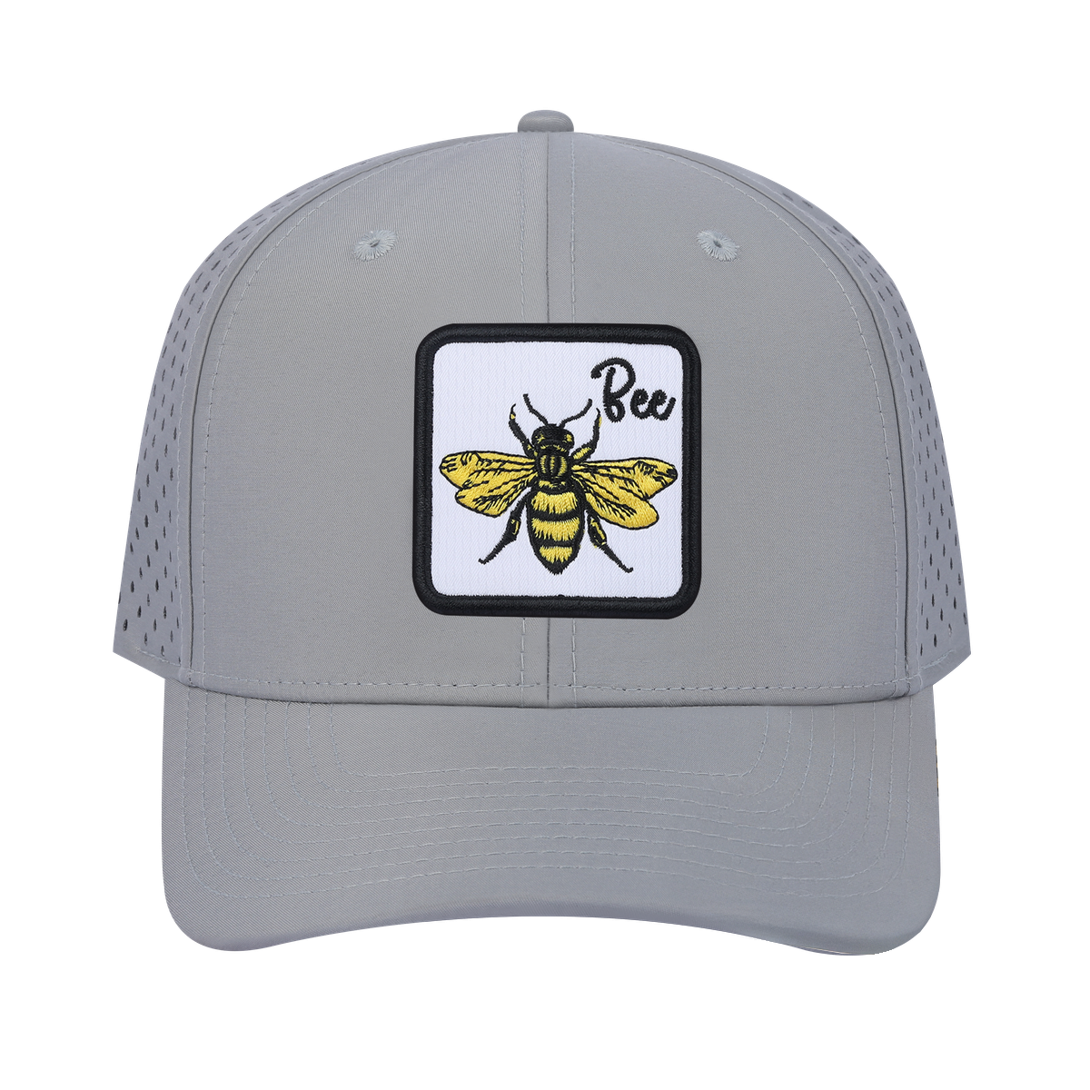 Bee 6-Panel Microfiber Laser Hole Trucker Hat