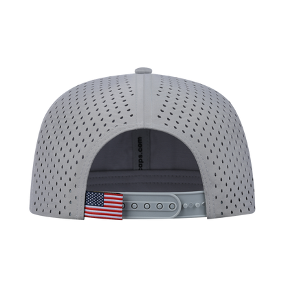 Cool 6-Panel Microfiber Laser Hole Trucker Hat with Light Grey front and Light Grey back
