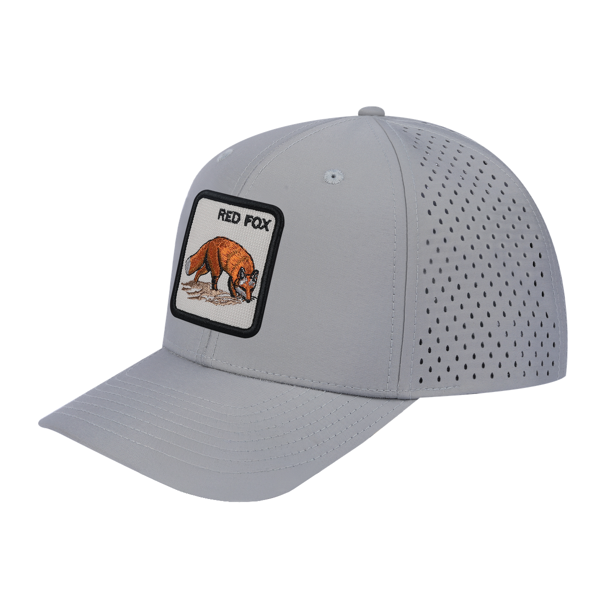 Red Fox 6-Panel Microfiber Laser Hole Trucker Hat