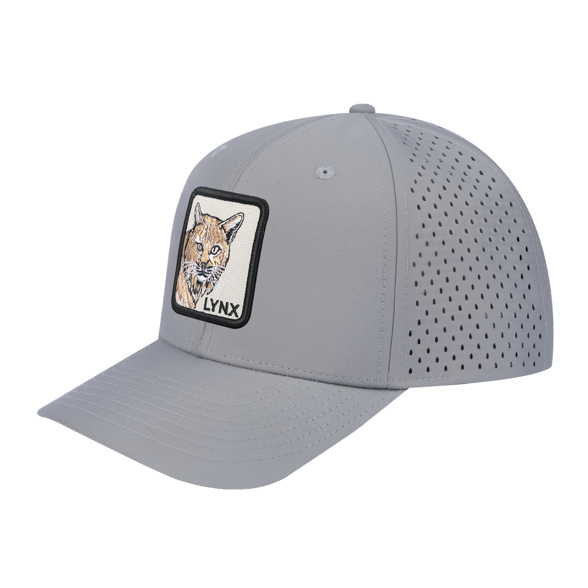 Lynx 6-Panel Microfiber Laser Hole Trucker Hat