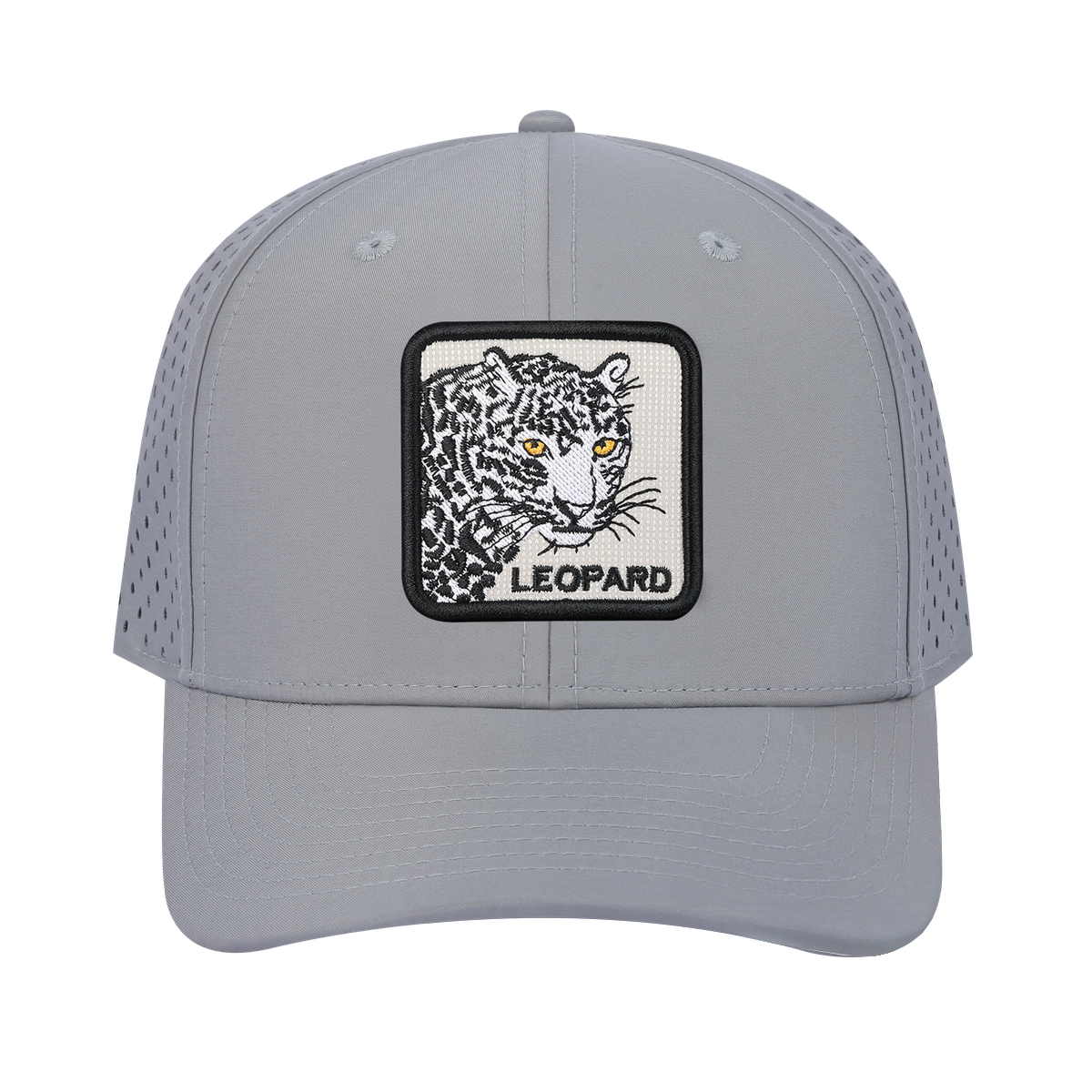 Leopard 6-Panel Microfiber Laser Hole Trucker Hat
