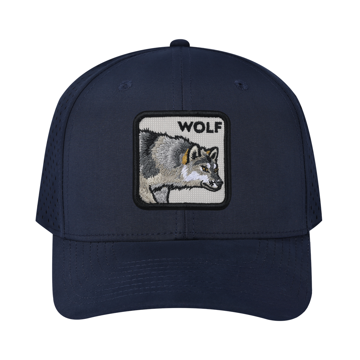 Wolf 6-Panel Microfiber Laser Hole Trucker Hat