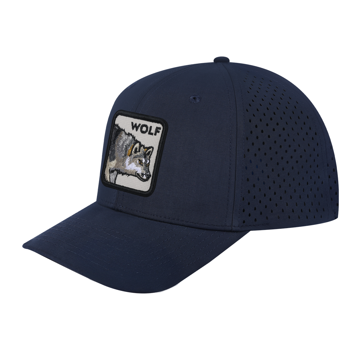 Wolf 6-Panel Microfiber Laser Hole Trucker Hat