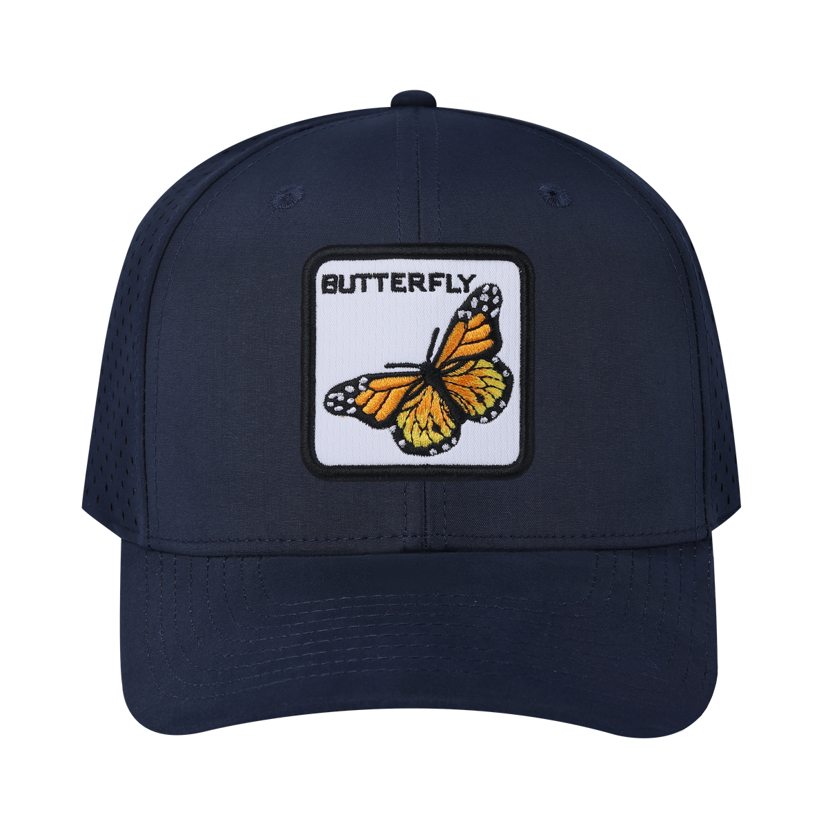 Butterfly 6-Panel Microfiber Laser Hole Trucker Hat