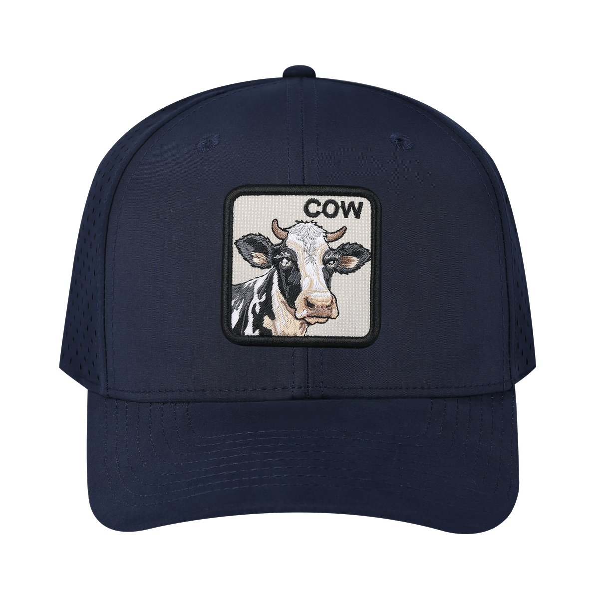 Cow 6-Panel Microfiber Laser Hole Trucker Hat