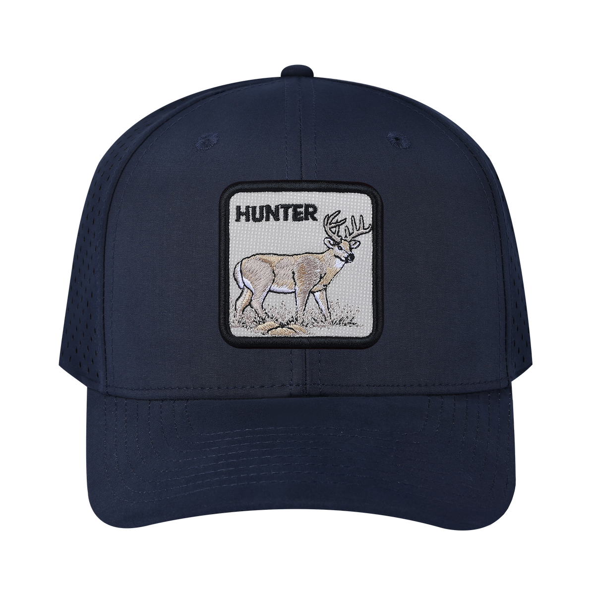Hunter 6-Panel Microfiber Laser Hole Trucker Hat