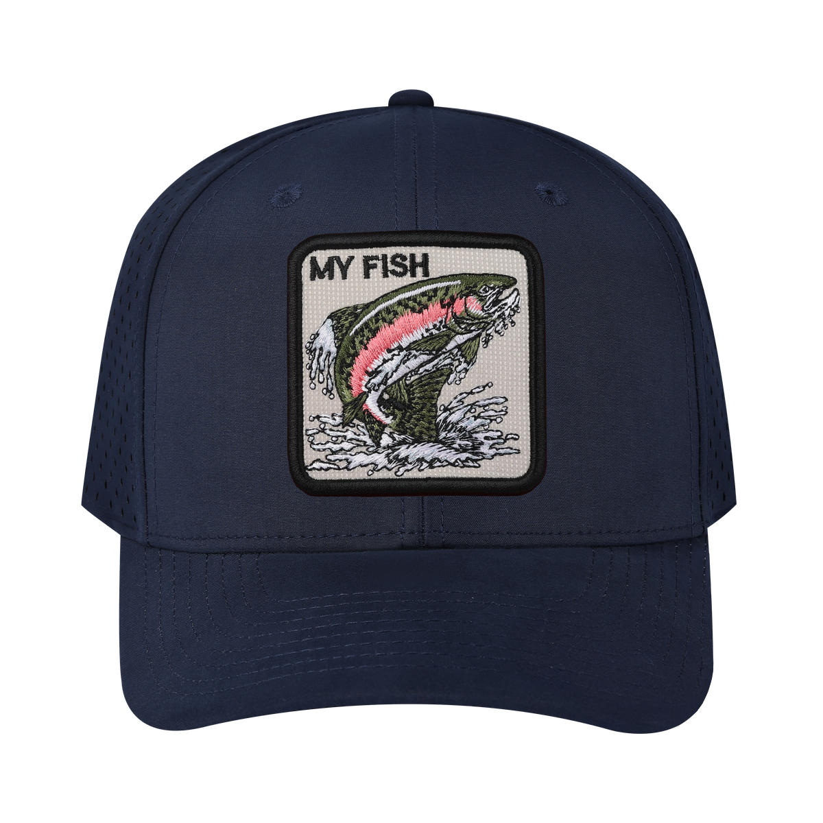 My Fish 6-Panel Microfiber Laser Hole Trucker Hat
