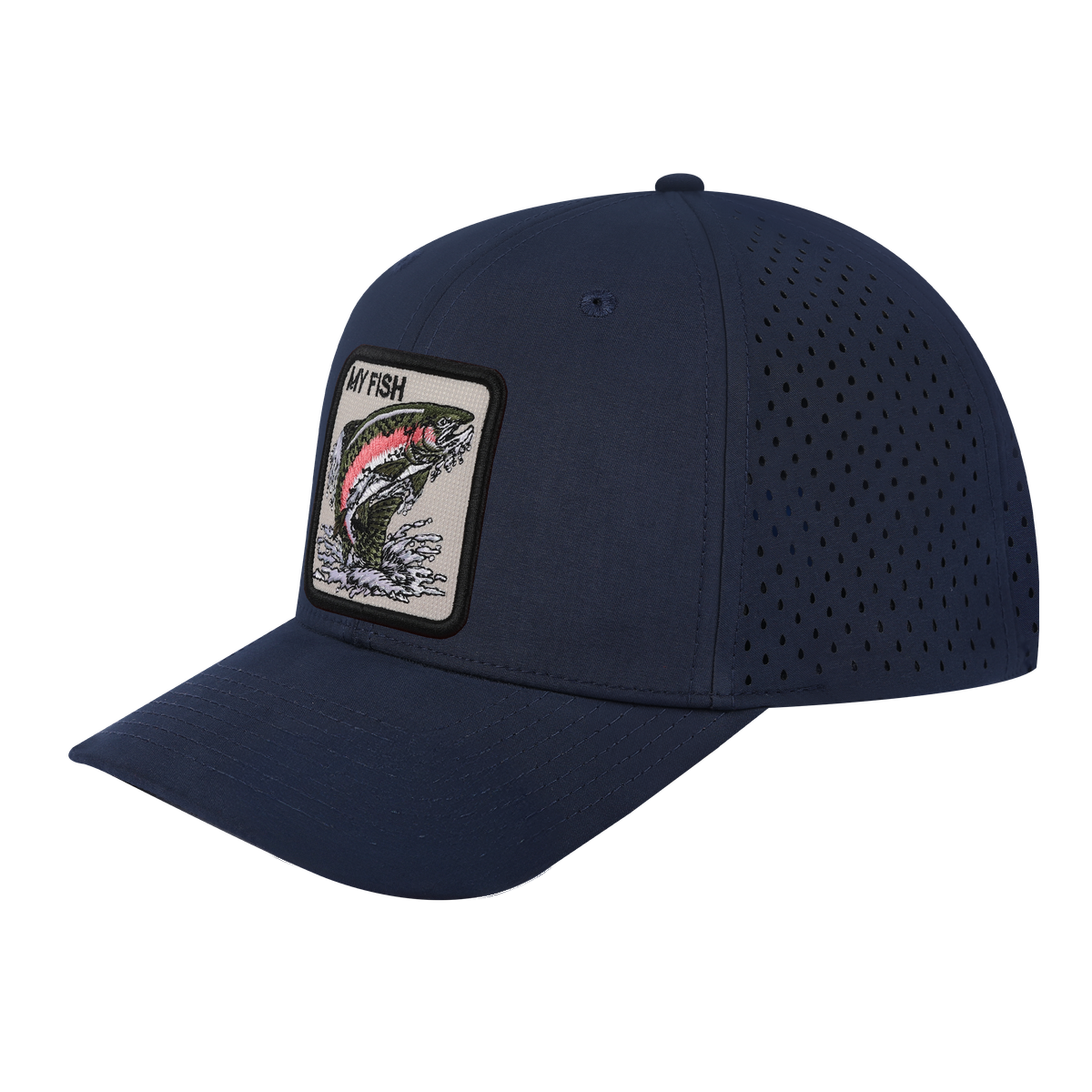 My Fish 6-Panel Microfiber Laser Hole Trucker Hat