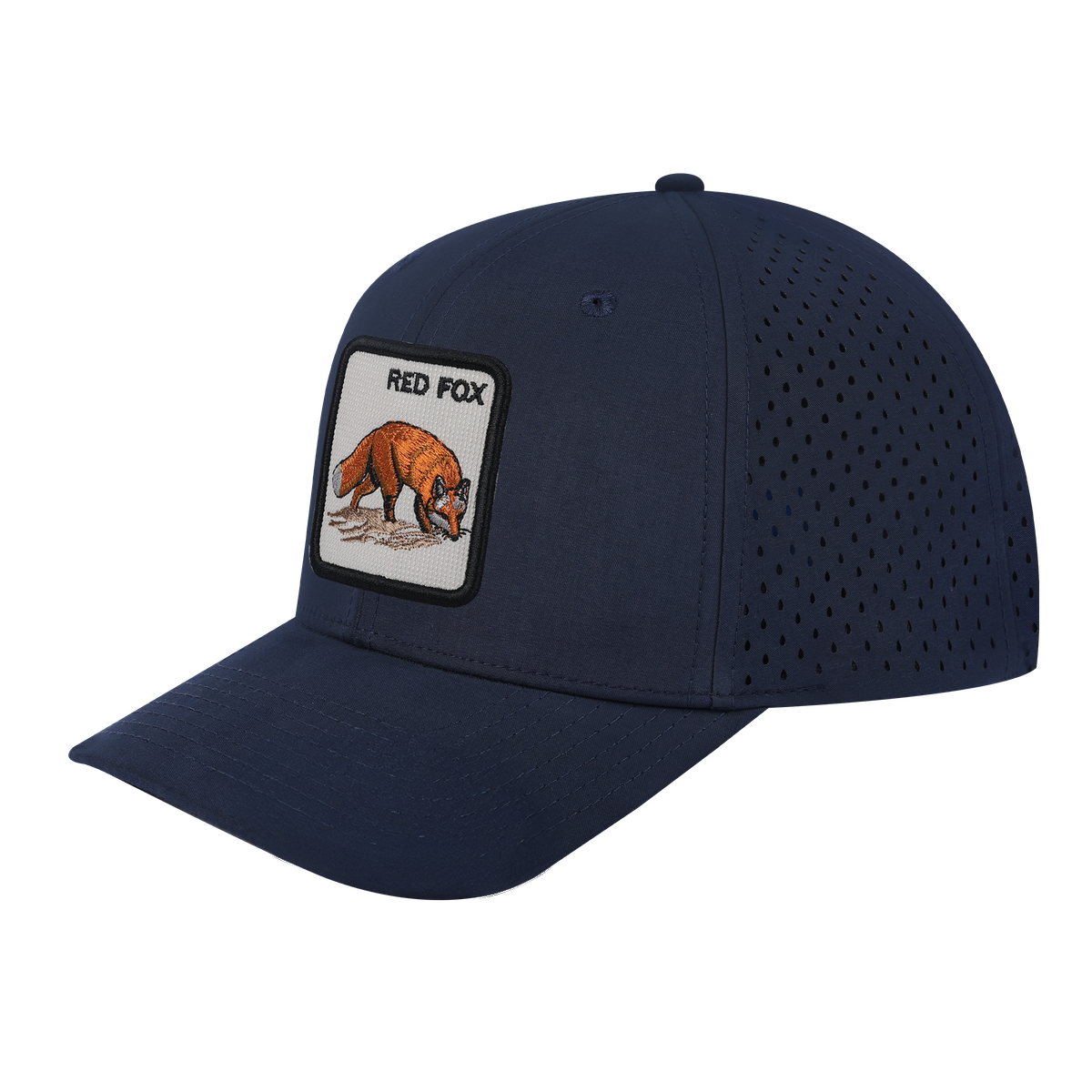 Red Fox 6-Panel Microfiber Laser Hole Trucker Hat