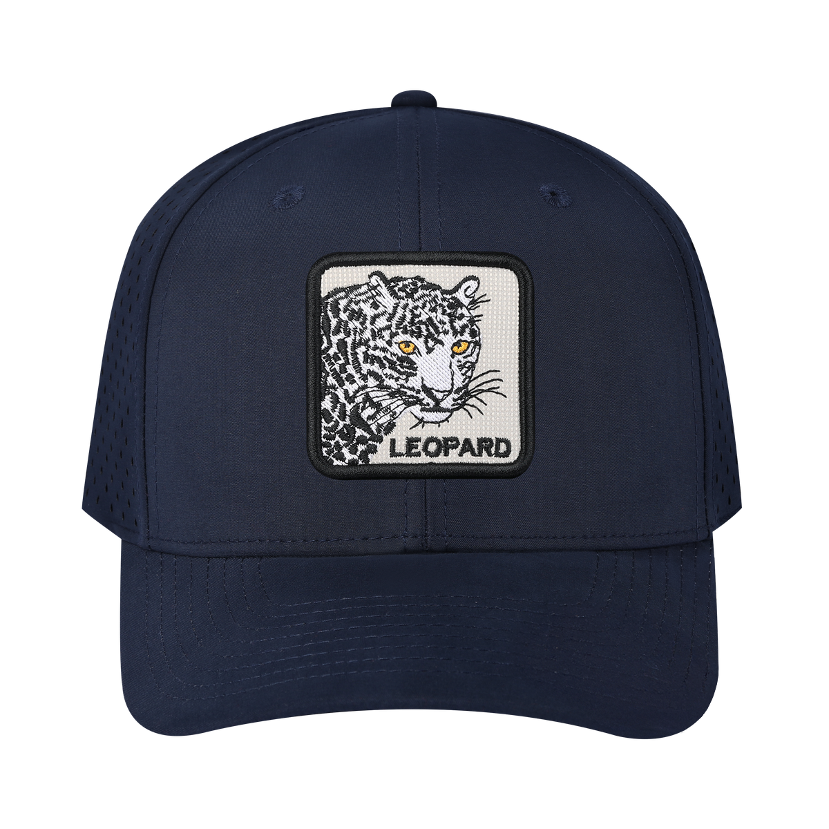Leopard 6-Panel Microfiber Laser Hole Trucker Hat