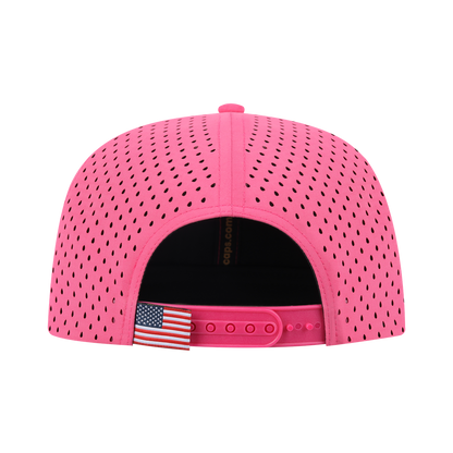 Cow 6-Panel Microfiber Laser Hole Trucker Hat with Pink front and Pink back