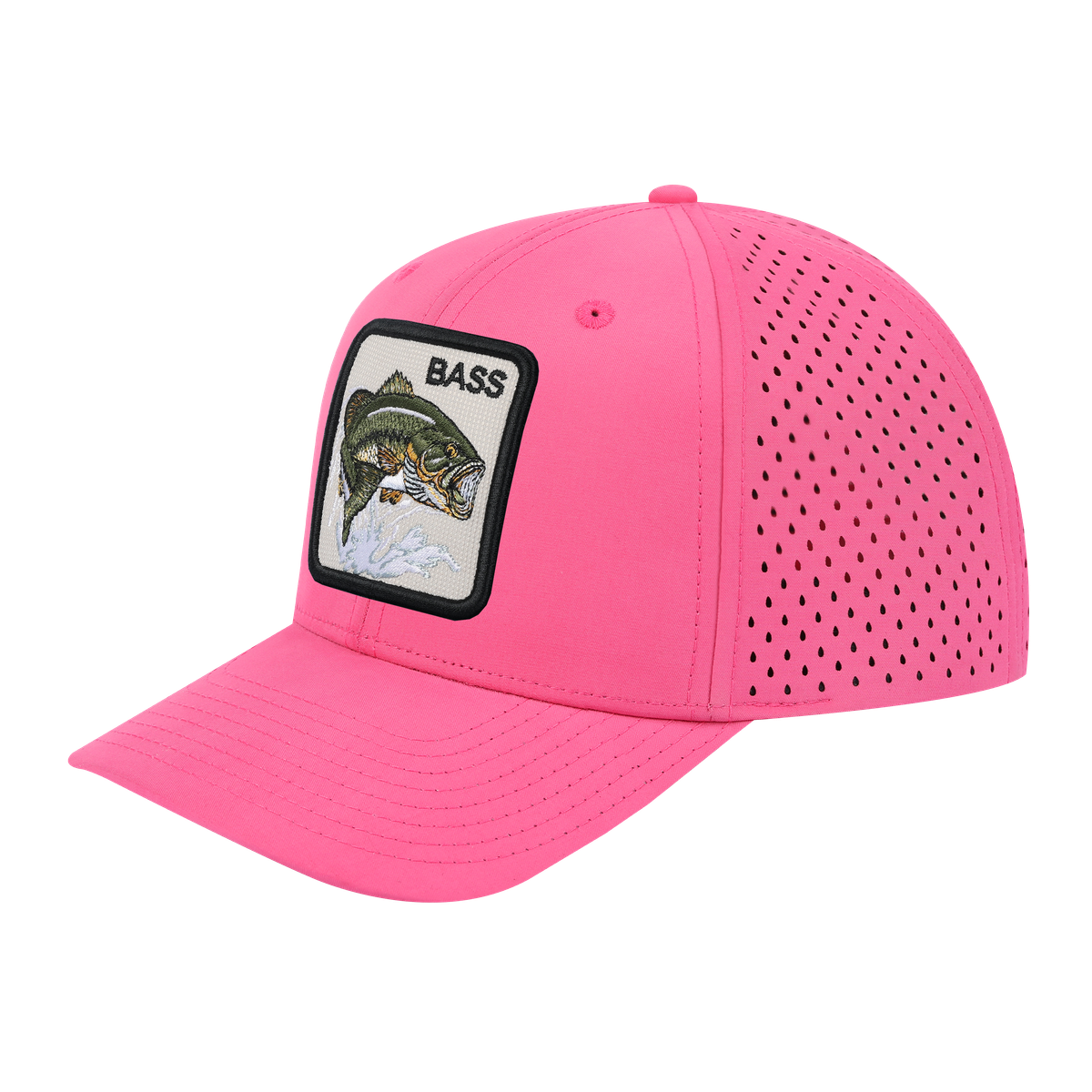 Bass 6-Panel Microfiber Laser Hole Trucker Hat