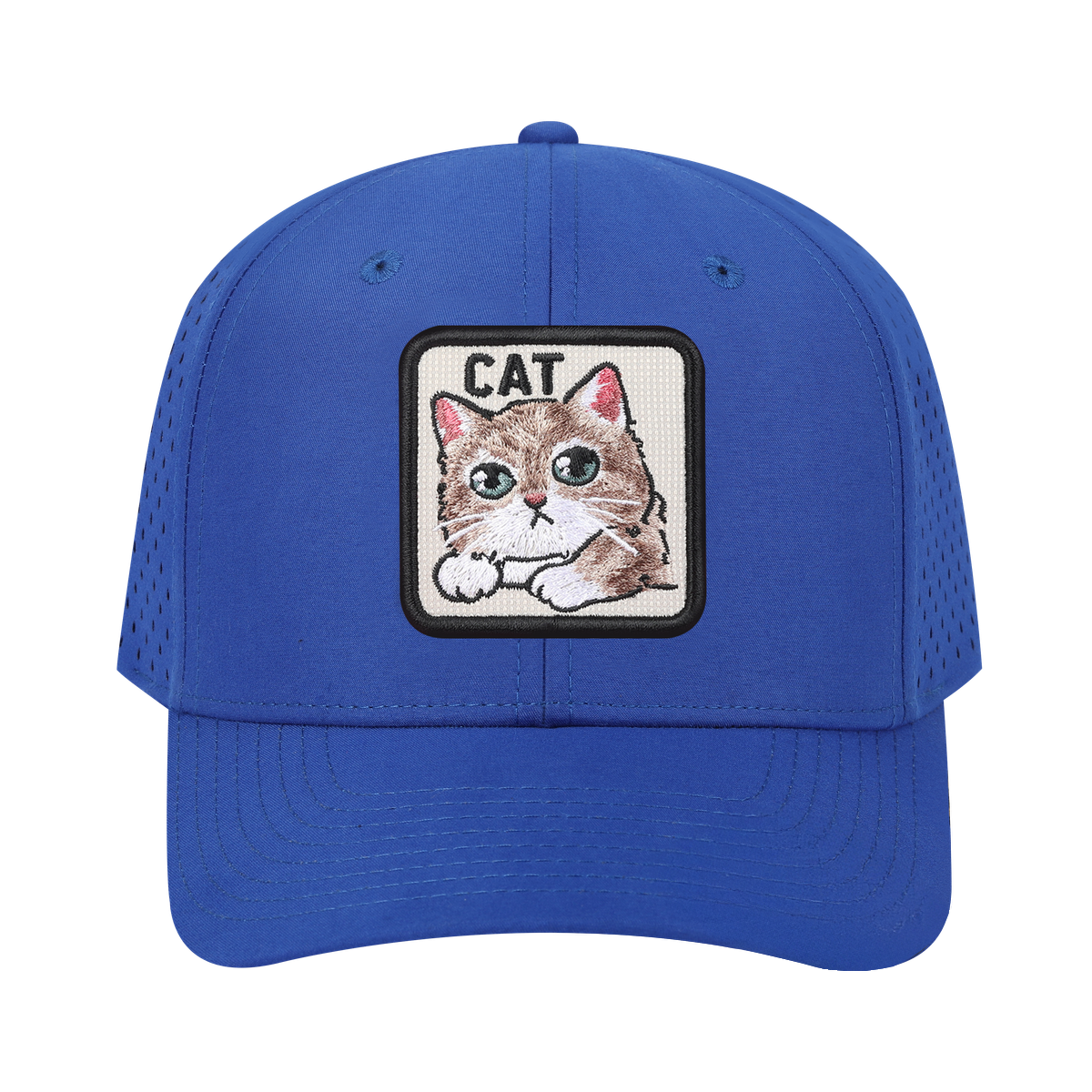 Cat 6-Panel Microfiber Laser Hole Trucker Hat