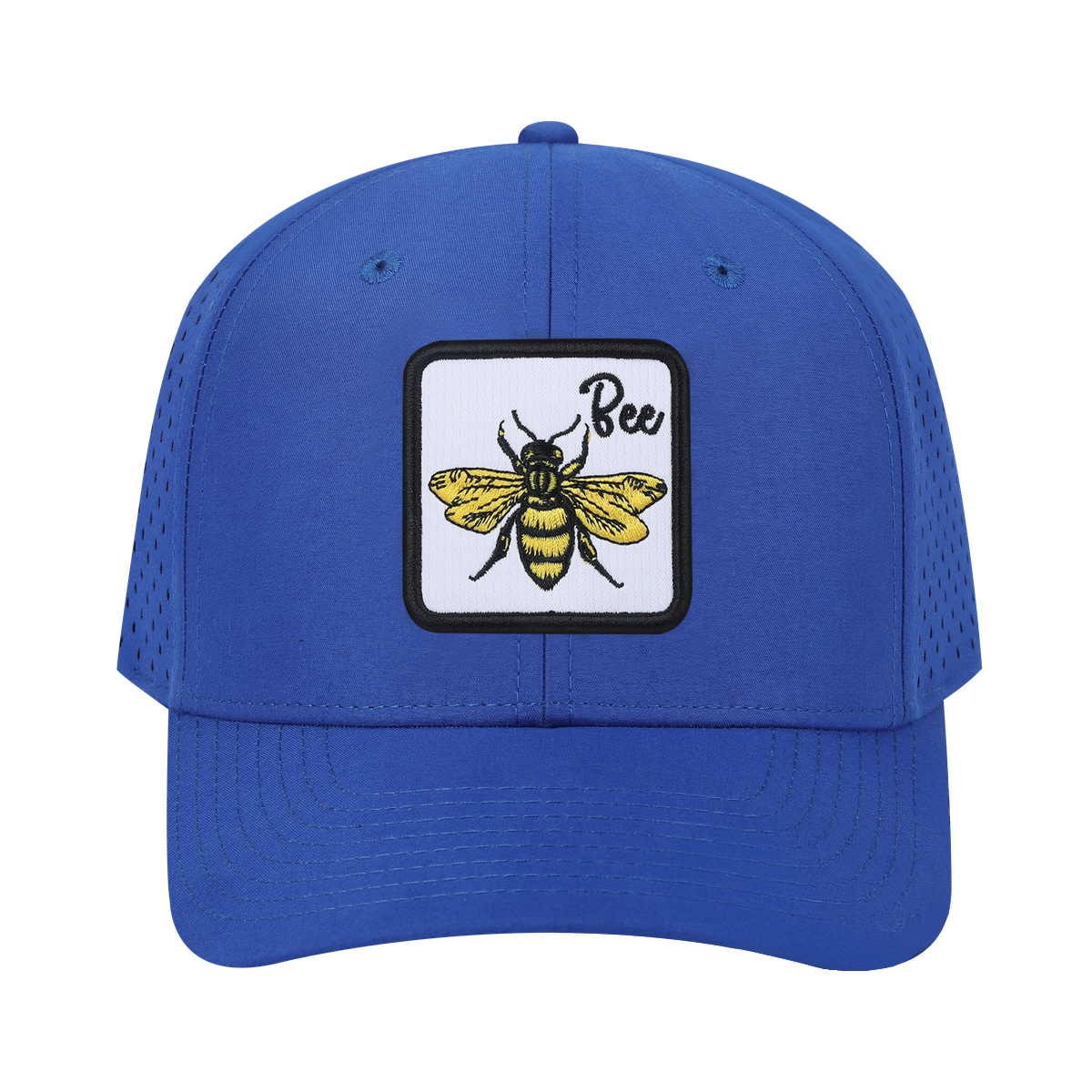 Bee 6-Panel Microfiber Laser Hole Trucker Hat