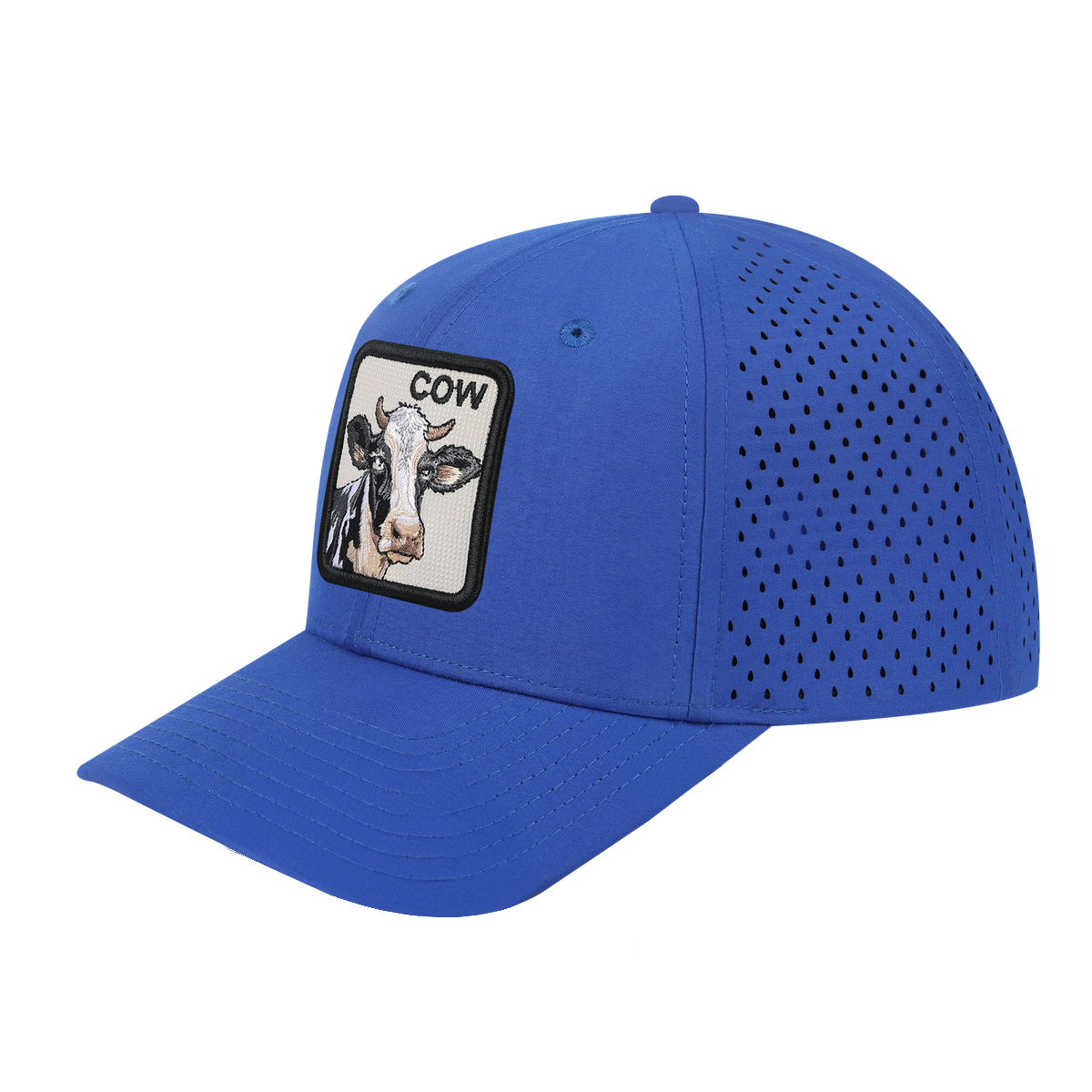 Cow 6-Panel Microfiber Laser Hole Trucker Hat