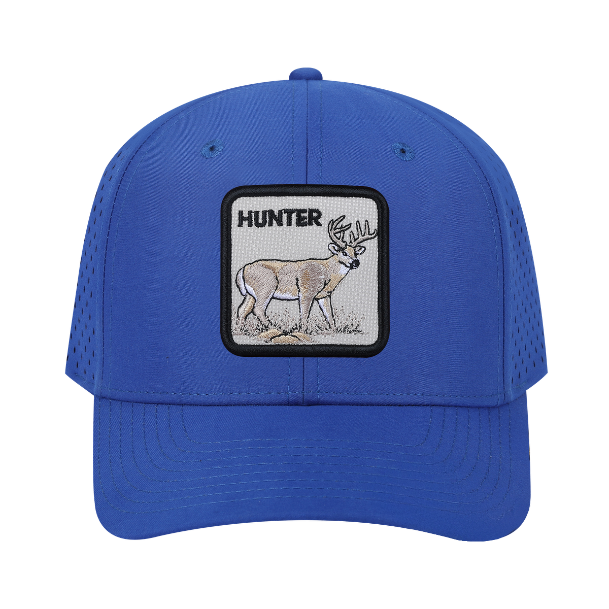 Hunter 6-Panel Microfiber Laser Hole Trucker Hat