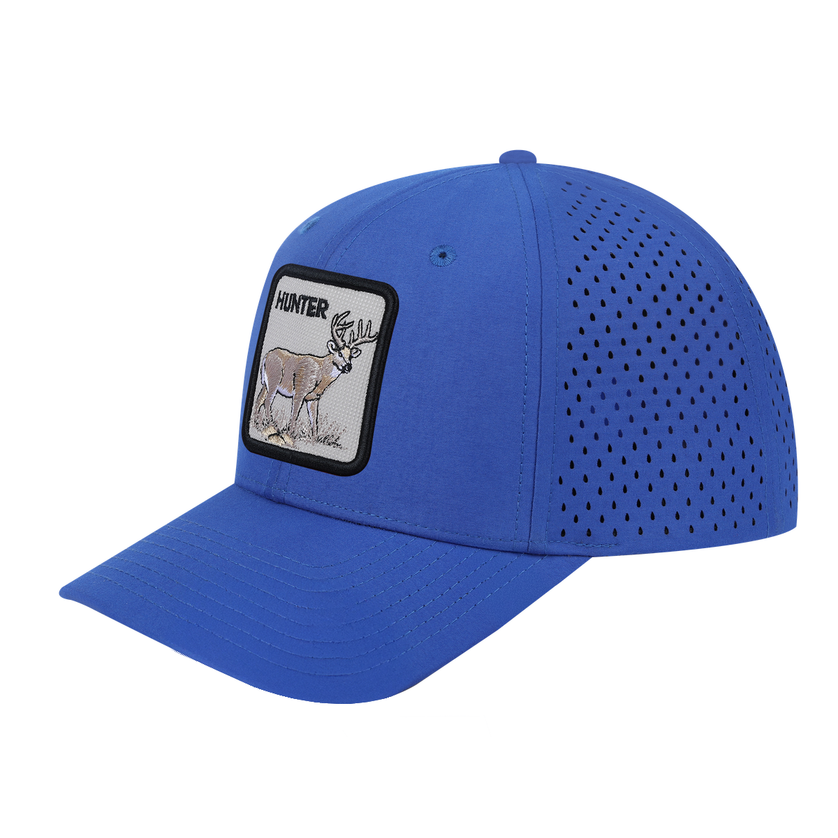 Hunter 6-Panel Microfiber Laser Hole Trucker Hat