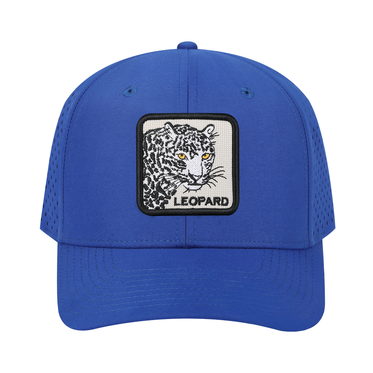 Leopard 6-Panel Microfiber Laser Hole Trucker Hat