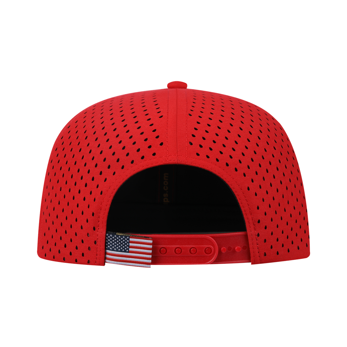 Unisex Embroidered Logo Cock, 6-Panel Microfiber Laser hole Trucker Hat, Red/Red, Adjustable Fit