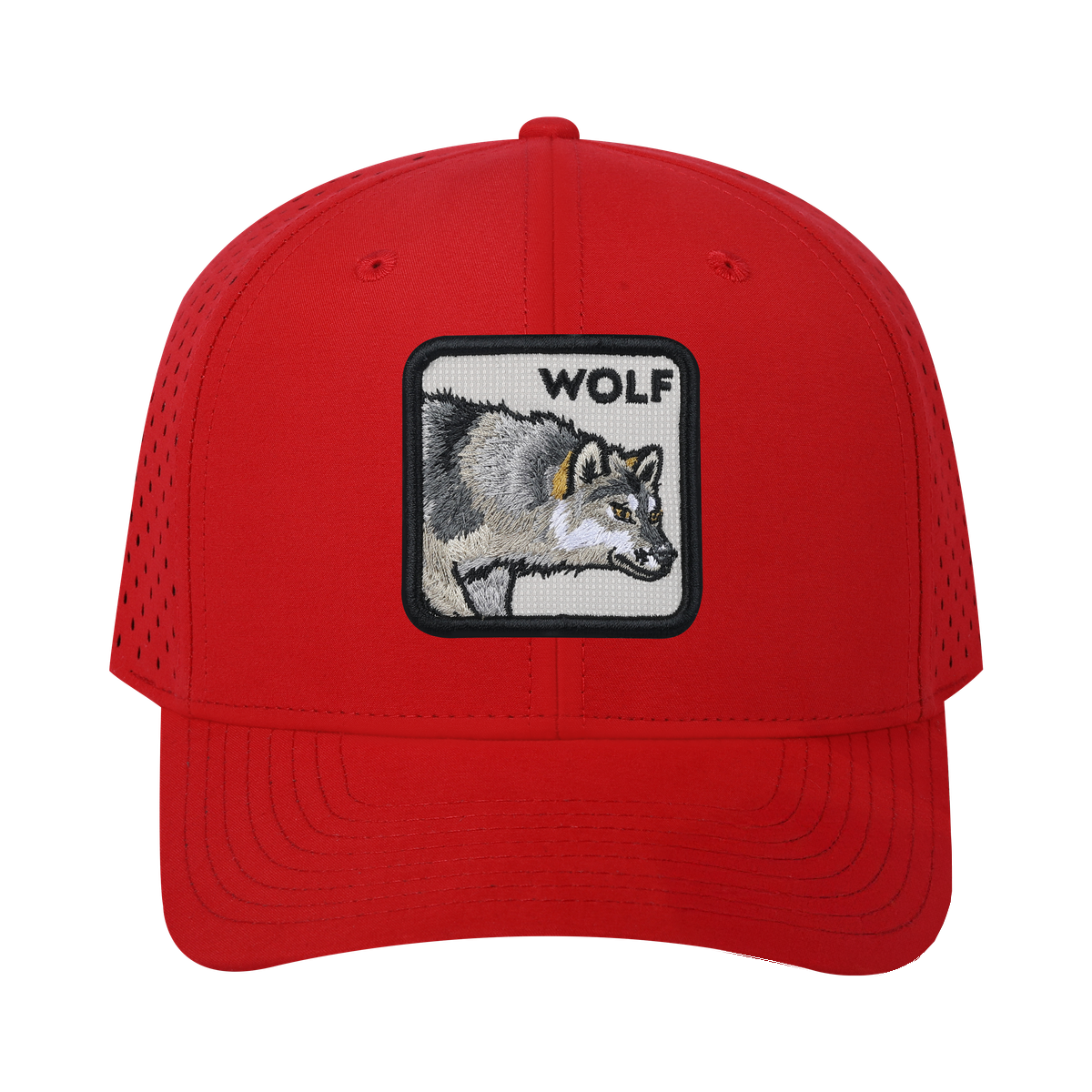 Wolf 6-Panel Microfiber Laser Hole Trucker Hat