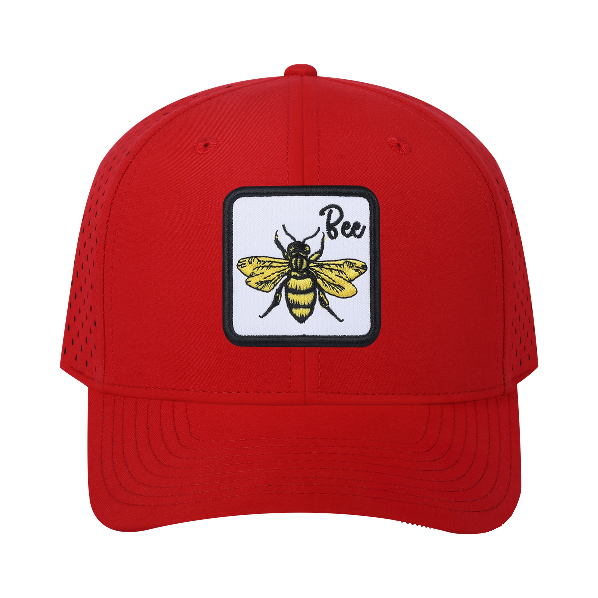 Bee 6-Panel Microfiber Laser Hole Trucker Hat