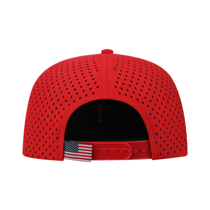 Dog V2 6-Panel Baseball Cap with Red front and Red back