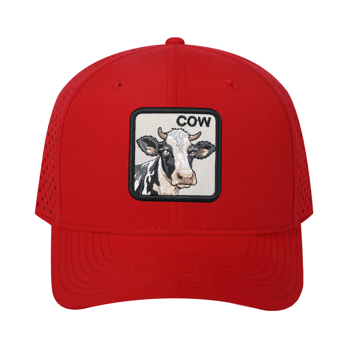 Cow 6-Panel Microfiber Laser Hole Trucker Hat