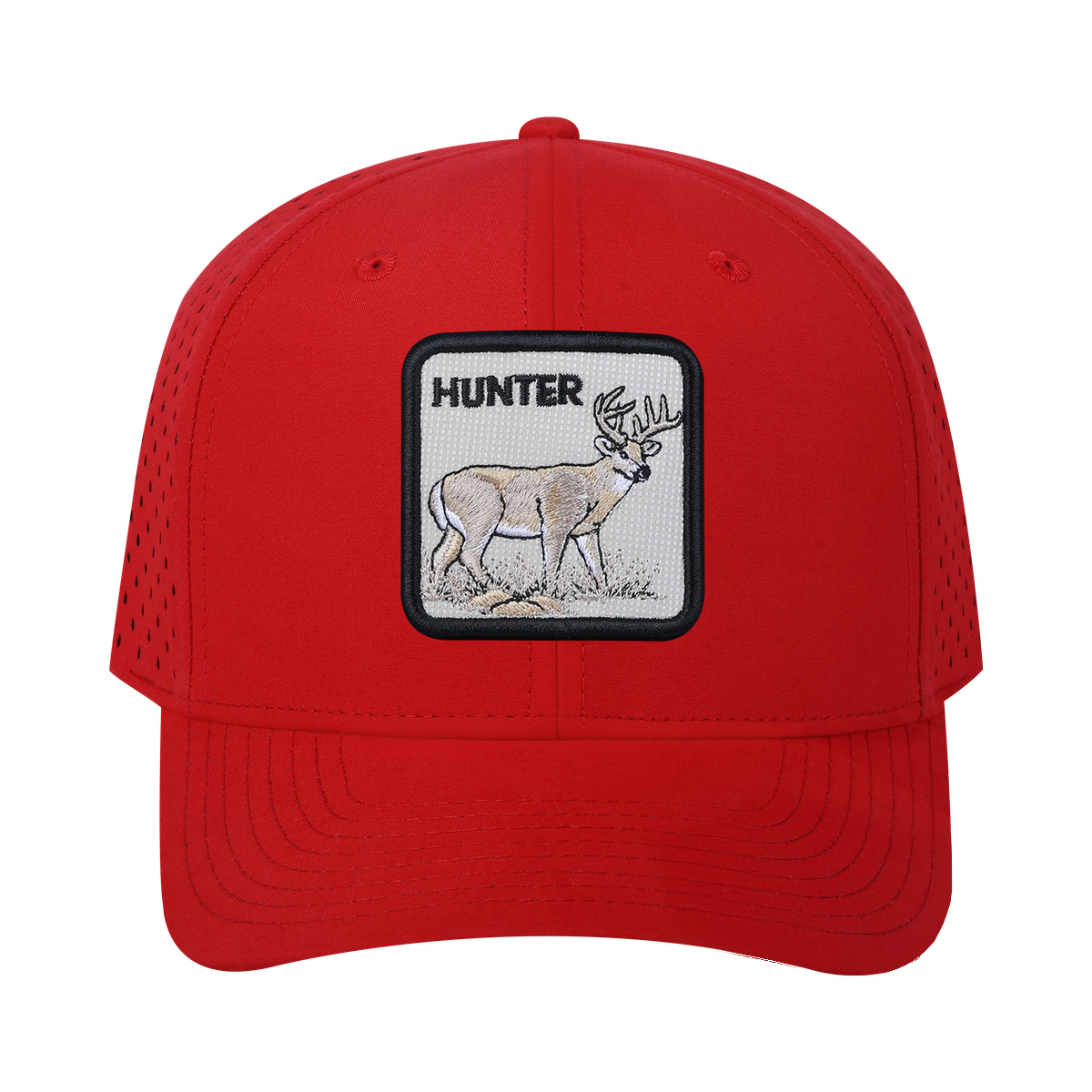 Hunter 6-Panel Microfiber Laser Hole Trucker Hat