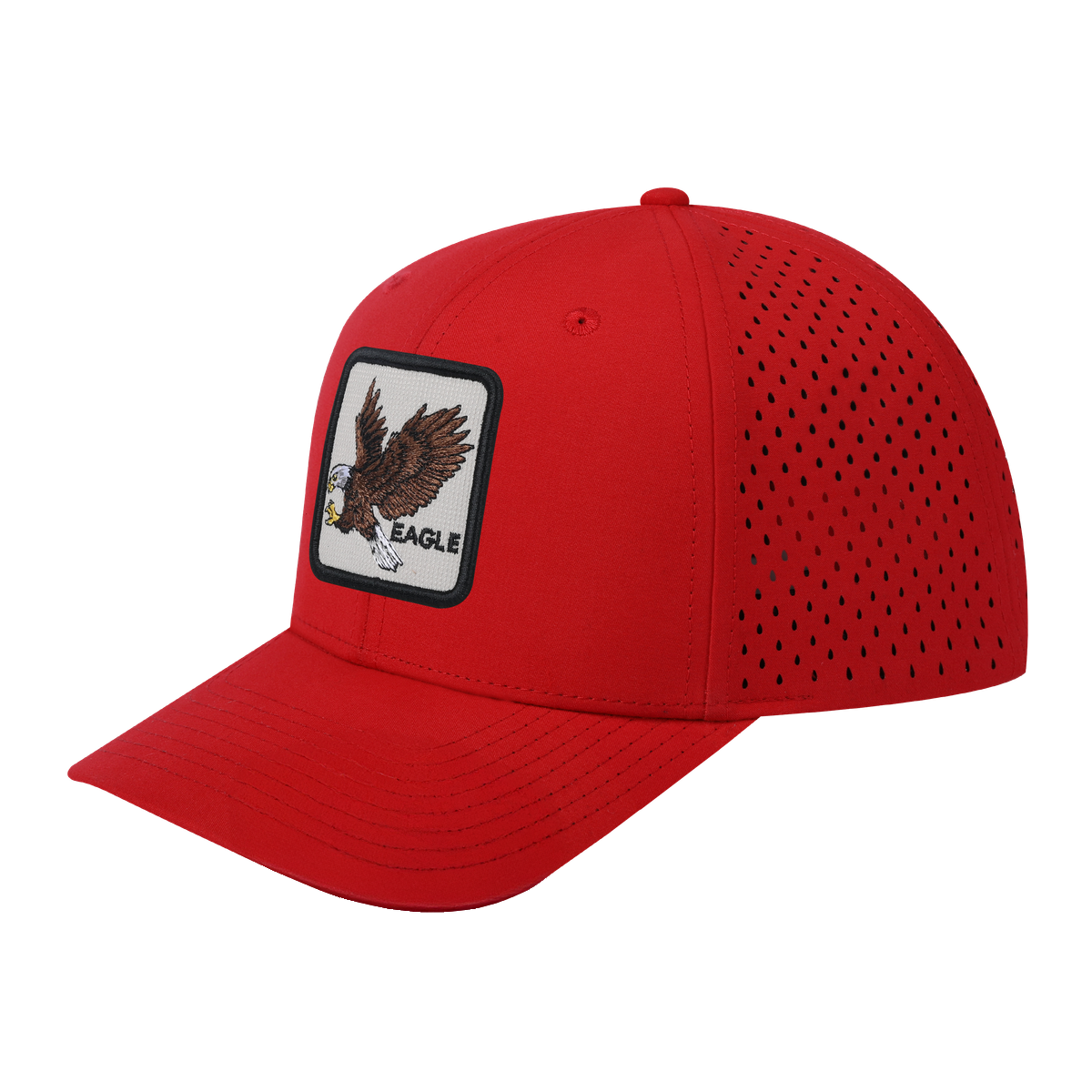 Eagle 6-Panel Microfiber Laser Hole Trucker Hat