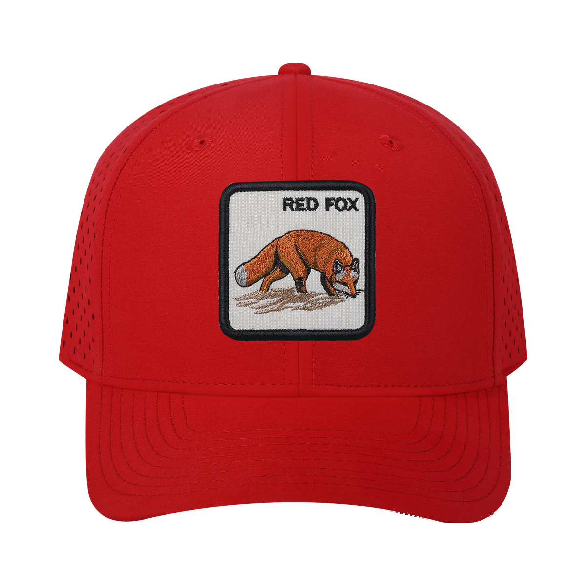Red Fox 6-Panel Microfiber Laser Hole Trucker Hat