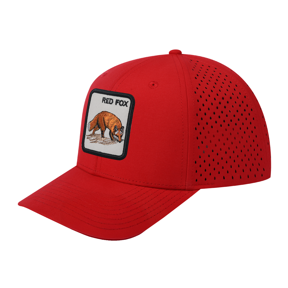 Red Fox 6-Panel Microfiber Laser Hole Trucker Hat