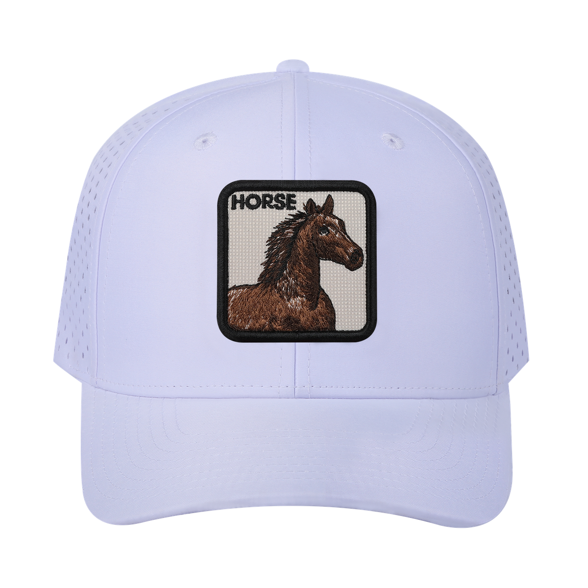 Horse 6-Panel Microfiber Laser Hole Trucker Hat