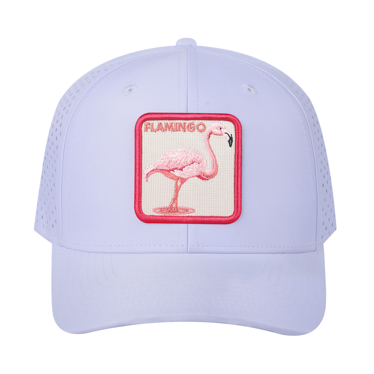 Flamingo 6-Panel Microfiber Laser Hole Trucker Hat