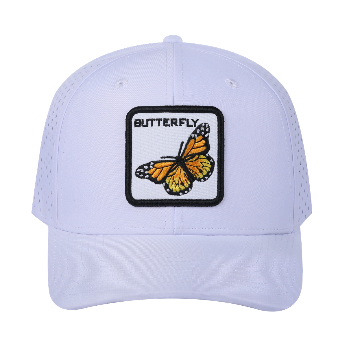 Butterfly 6-Panel Microfiber Laser Hole Trucker Hat
