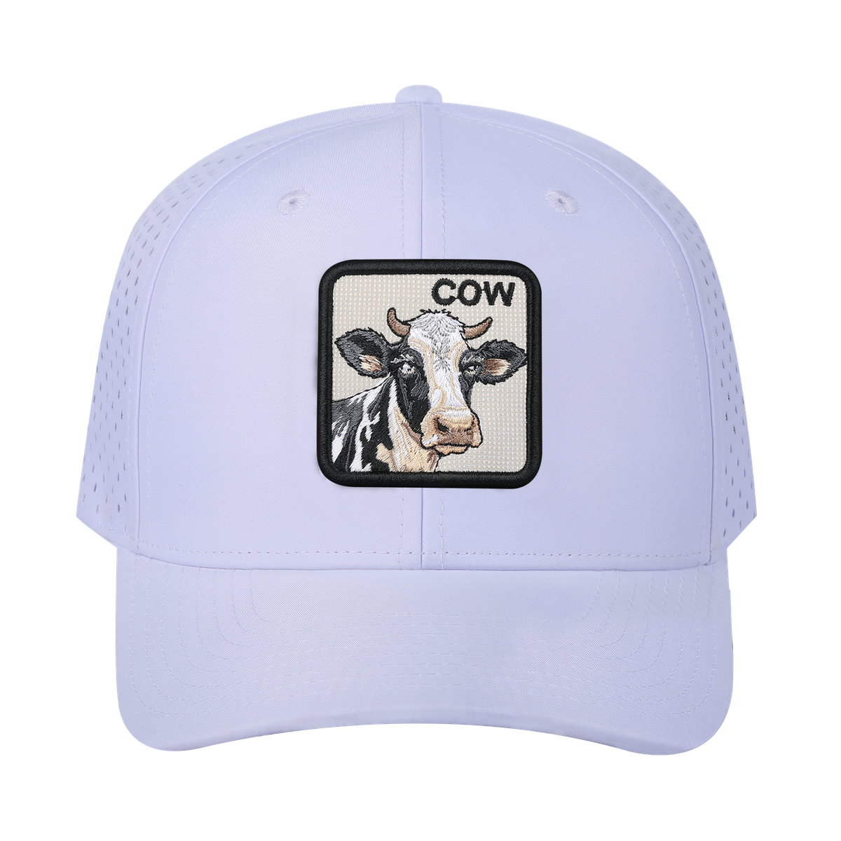 Cow 6-Panel Microfiber Laser Hole Trucker Hat