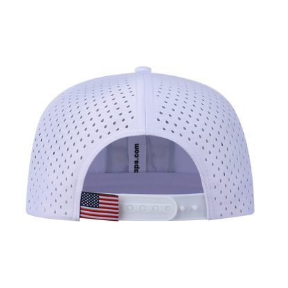 Bass 6-Panel Microfiber Laser Hole Trucker Hat with White front and White back