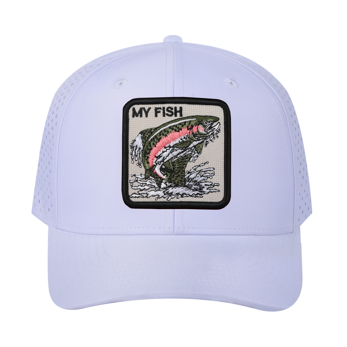 My Fish 6-Panel Microfiber Laser Hole Trucker Hat