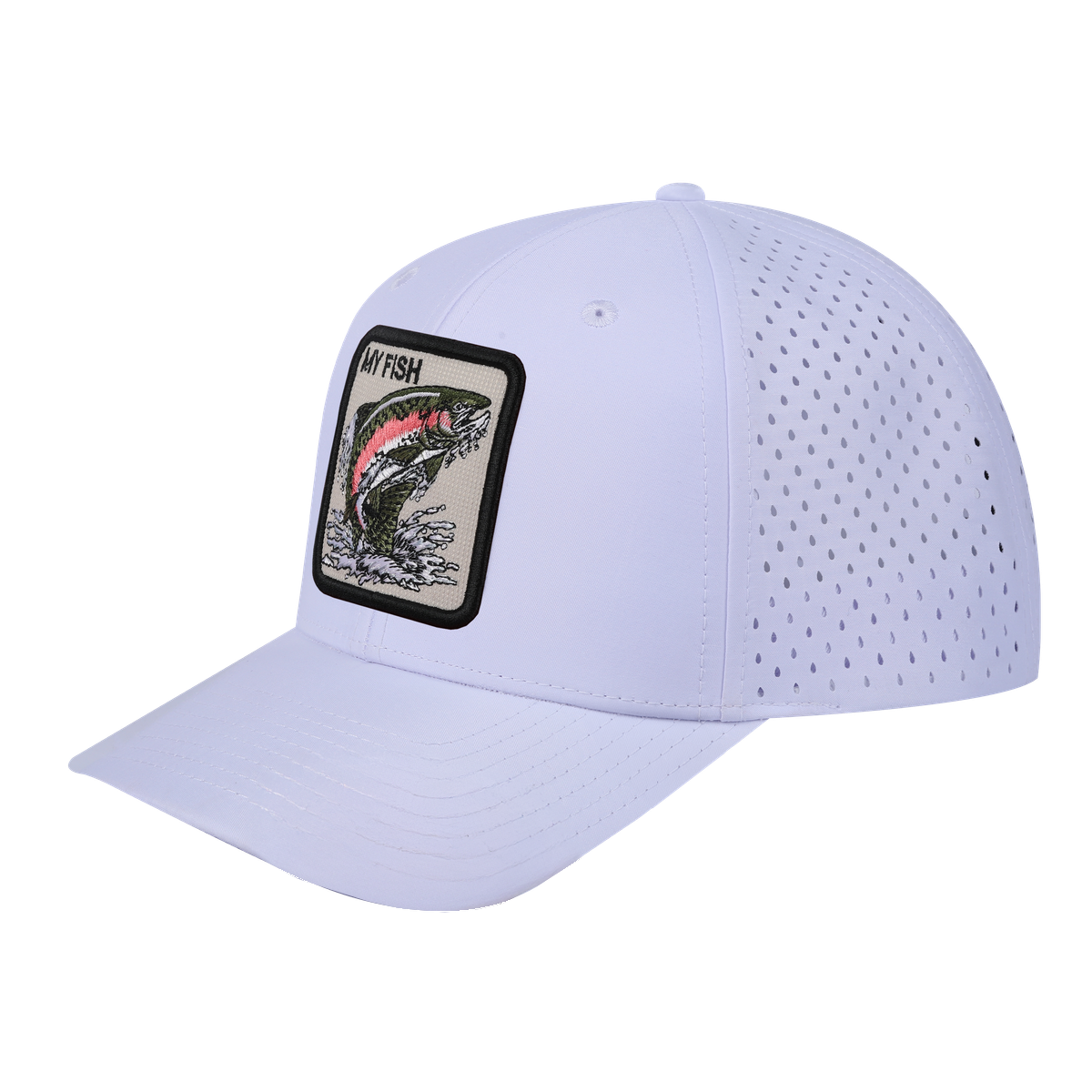 My Fish 6-Panel Microfiber Laser Hole Trucker Hat