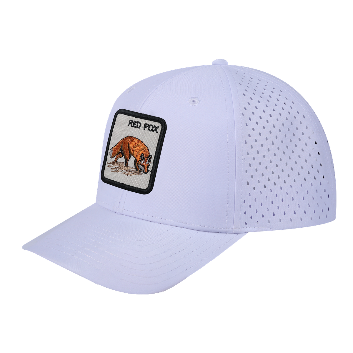 Red Fox 6-Panel Microfiber Laser Hole Trucker Hat