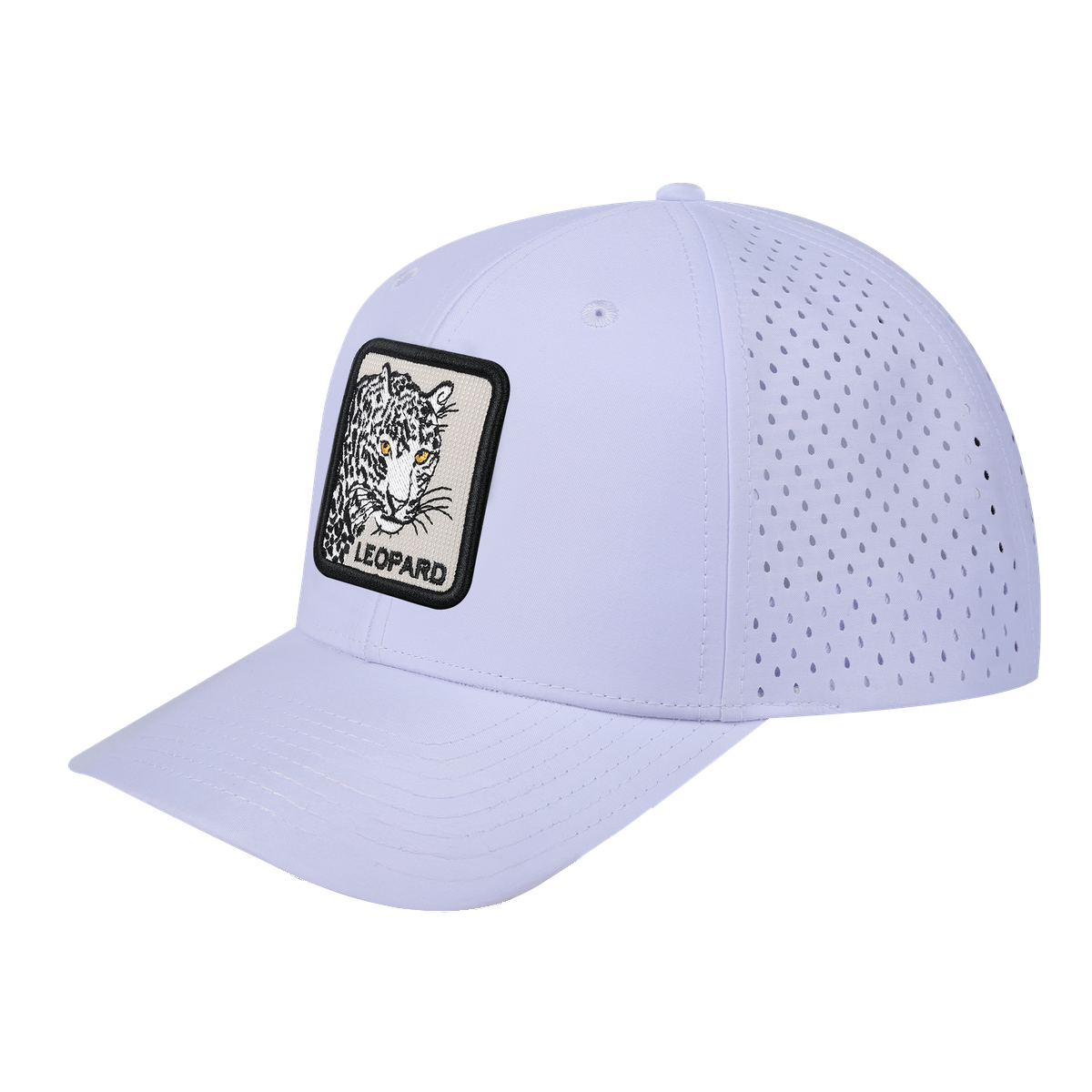 Leopard 6-Panel Microfiber Laser Hole Trucker Hat