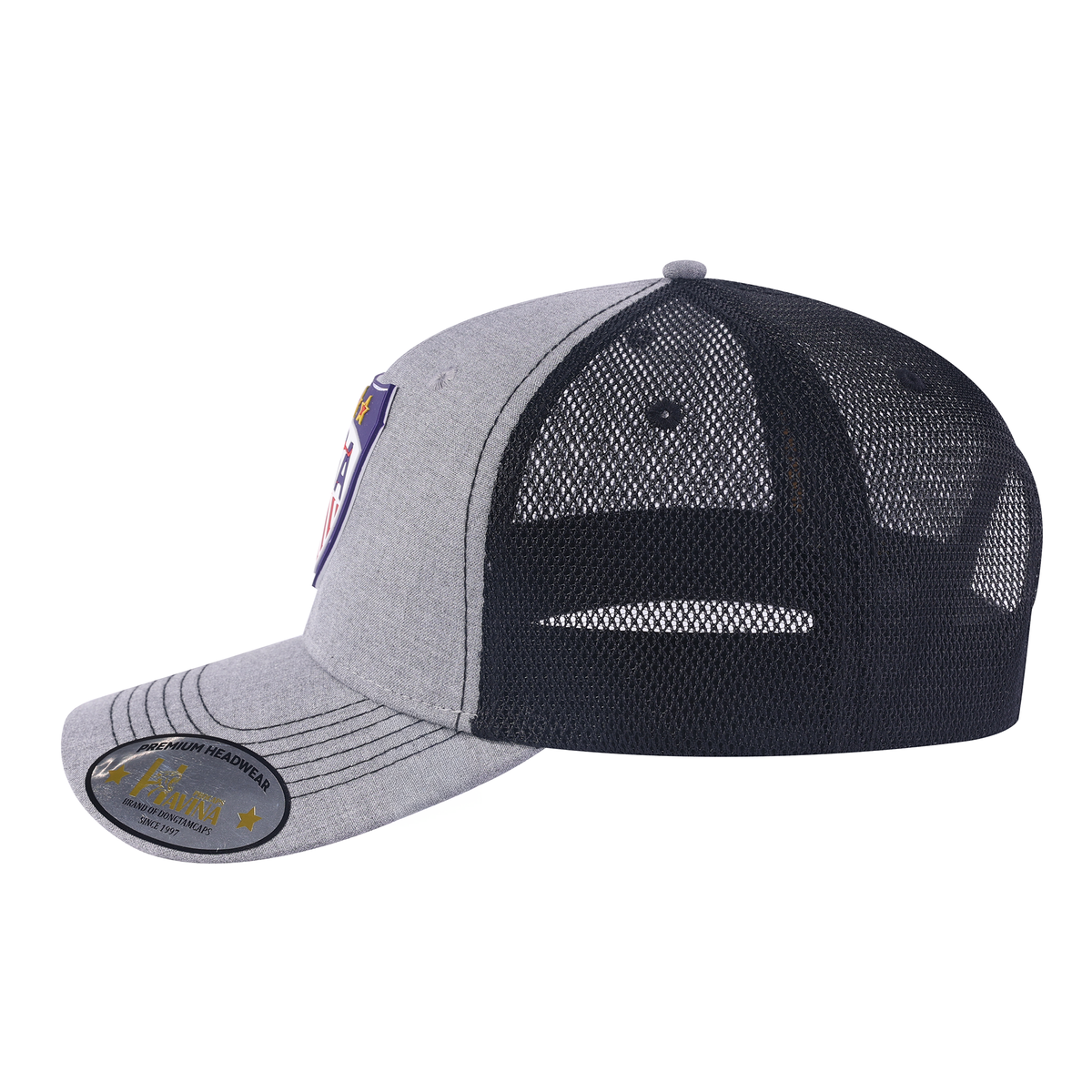 Unisex Embroidered US Loving Hockey, 6-Panel Trucker Hat, Khaki, Adjustable Fit